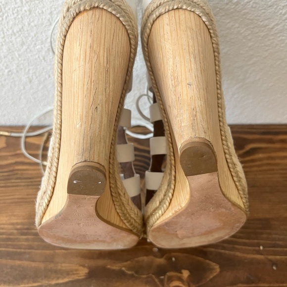 Aquazurra Amazon Leather Lace Up Wedge Sandals 9.5/ 39.5 - Picture 8 of 11